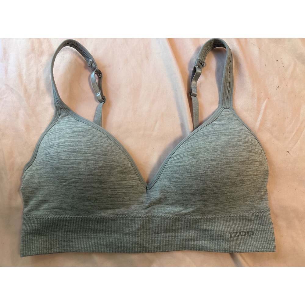 Izod Gray Seamless Molded Cup Wirefree‎ Comfort Bralette, Large